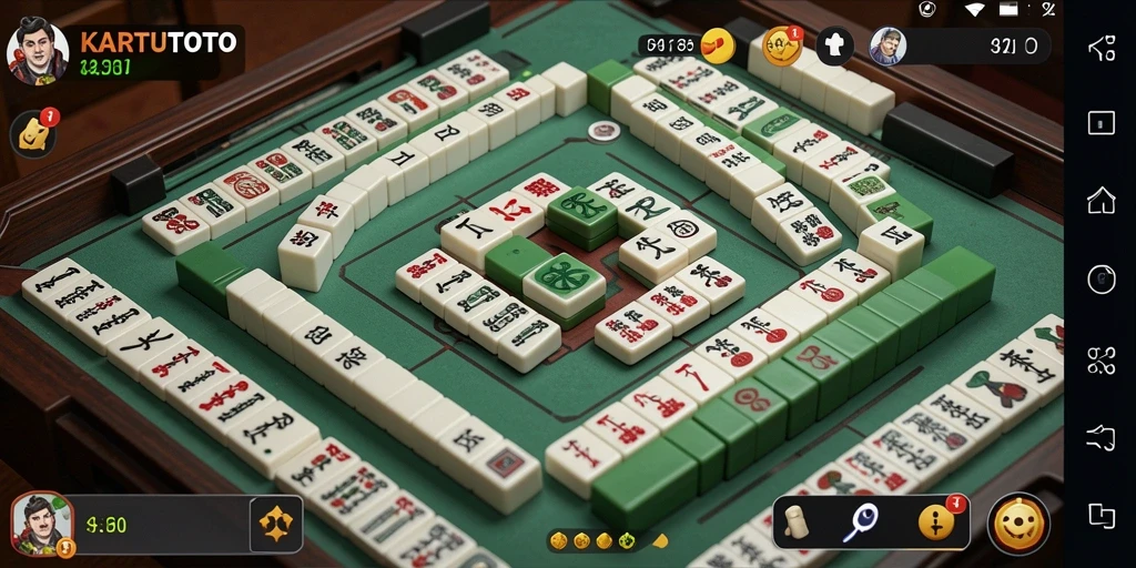 Tampilan gameplay KARTUTOTO yang menantang di Mahjong.