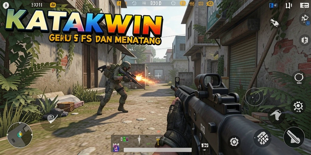 Tampilan gameplay seru dari KATAKWIN dengan grafis memukau.