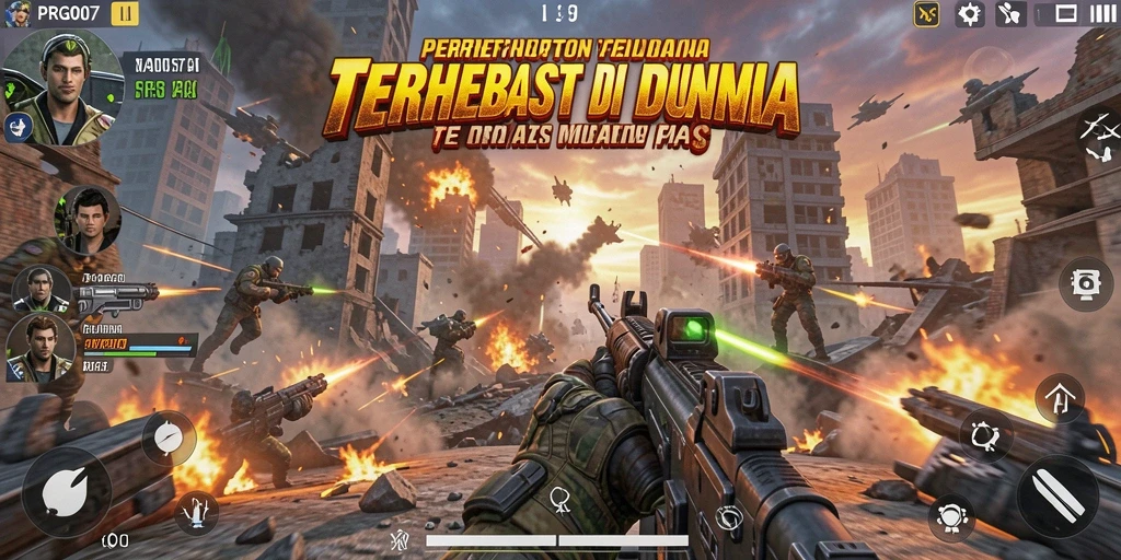 Gameplay seru dalam PRG007 dengan aksi tembak-menembak yang intens.
