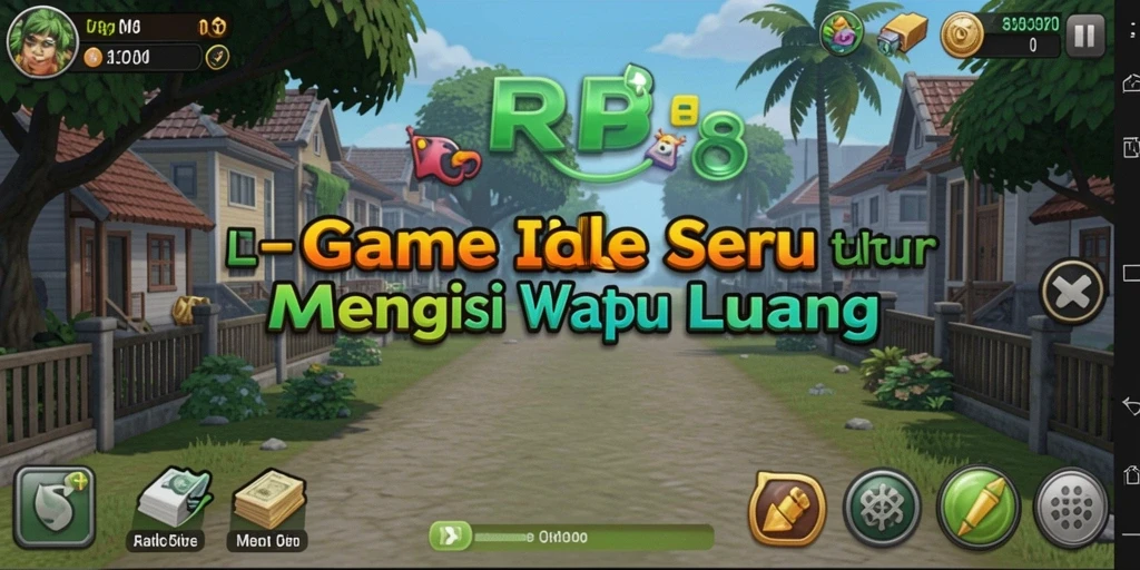 Screenshot gameplay RP8 menampilkan dunia yang penuh warna dan karakter menarik.