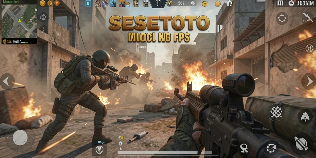 Tampilan gameplay seru dari SESETOTO dengan aksi tembak-menembak intens.