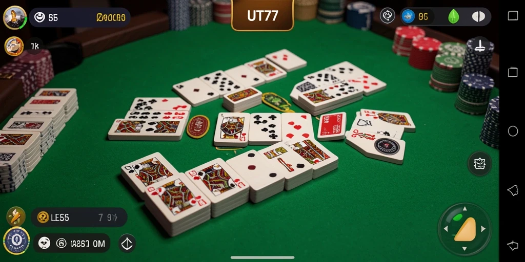 Screenshot UT77 menampilkan gameplay seru Domino yang menantang.