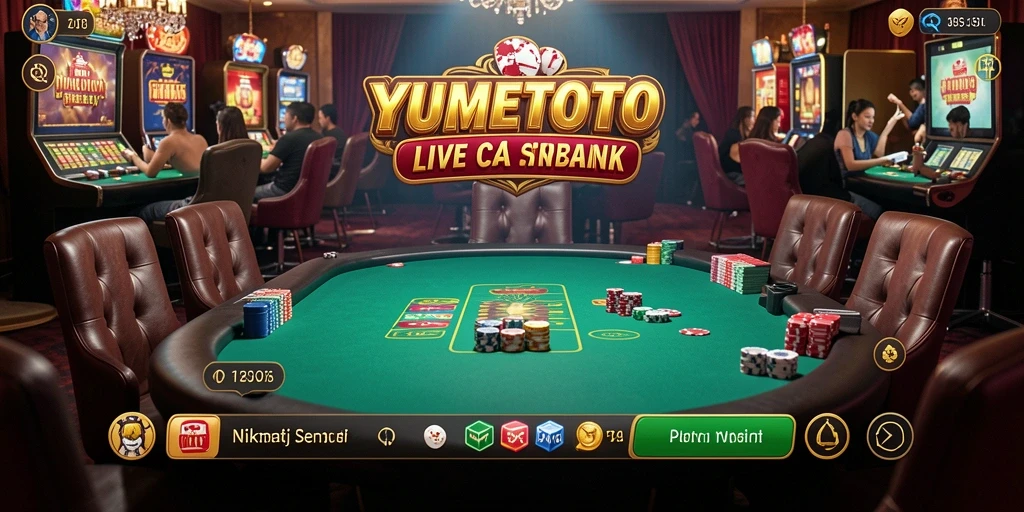 Tampilan gameplay Live Casino yang menegangkan di YUMETOTO.